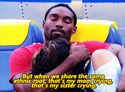 coughhin:  rmdefinitive:  lowkeywalker:  continueplease:  illumahottie:  buttahlove:  Big Brother 15 (US)  This was one of the hardest scenes i’ve ever watched on tv, it’s was heartbreaking as fuck to watch two black people resort to tears because