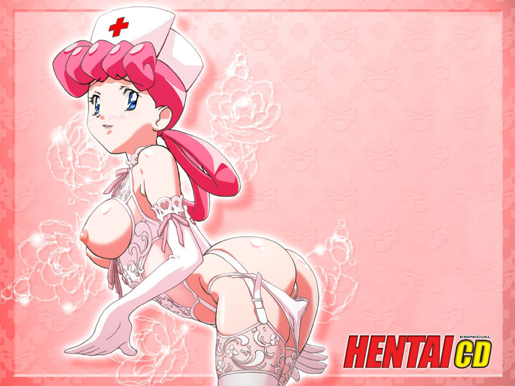 We got ourselves a sexy Nurse Joy in pink lingerie. Also, showing off her breasts