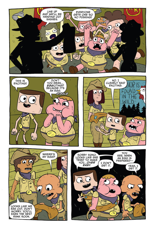 jjharrison: It’s summertime and Clarence is going to camp!  An assortment of my pages fro