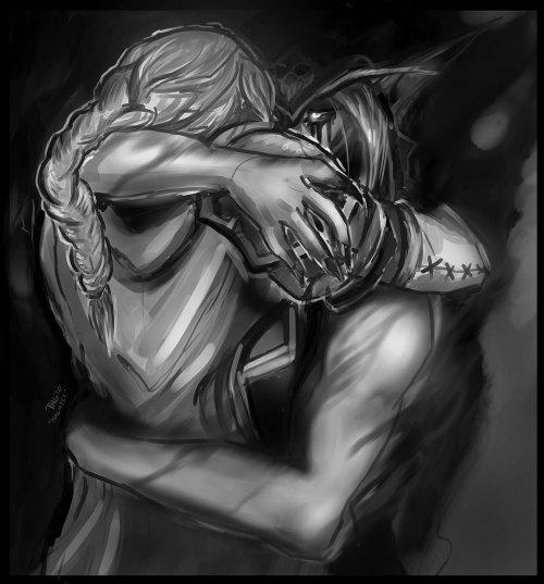 nachtee-art:Sylvanas / Jaina: Temporary GoodbyesAh back to my safe place of sketching in black and w