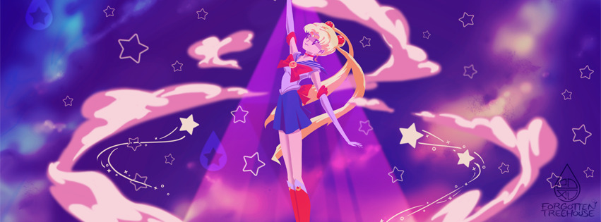 forgottentreehouse:  sneak peak//fb cover of my Sailor Moon piece for Qpop’s, Magical Girl Heroines: Sailor Moon and sailor senshi