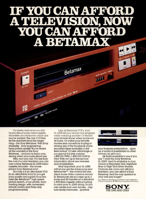 Sony Betamax, 1984