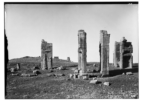 “Excavation of Persepolis (Iran): Tripylon (Council Hall): View of the Three Stone Doorways of the M