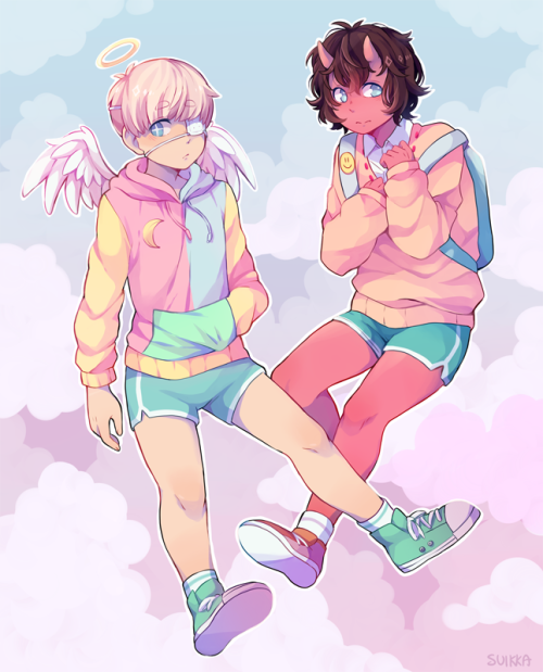 kuikune:  oc commission for @jpgkid ☀ man i love playing around with pastel colors