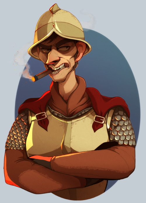 thethreehares:  Commission for degenezijde. Samuel Vimes, who pretty much looks like he’d be my favourite character. Must… read… Discworld..