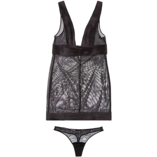 La Perla Women’s Parigina/Perizoma Bodysuit Set - Black - Size M ($235) ❤ liked on Polyvore fe