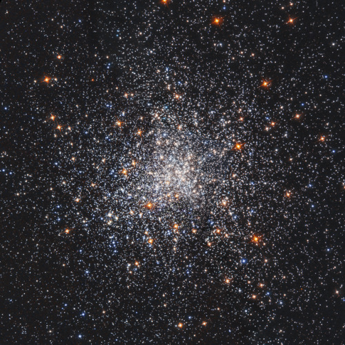 The stars in the globular star cluster Messier 79 look a lot like a blizzard in a snow globe in this