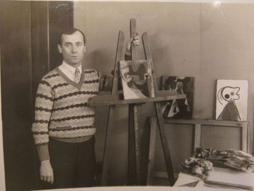 Joan Miro in his studio, Paris 1931