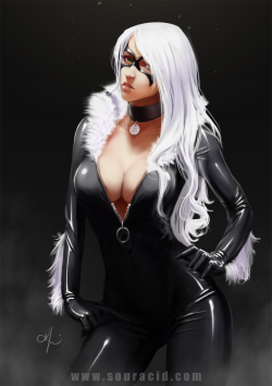 comicbookwomen:  comicbookwomen:         Blackcat by SourAcid  Top Queue Posts-Black Cat #5