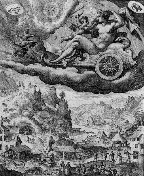 Crispijn de Passe the Elder after Maarten de Vos, Seven Planets, Venus accompanied by Cupid, ca. 160