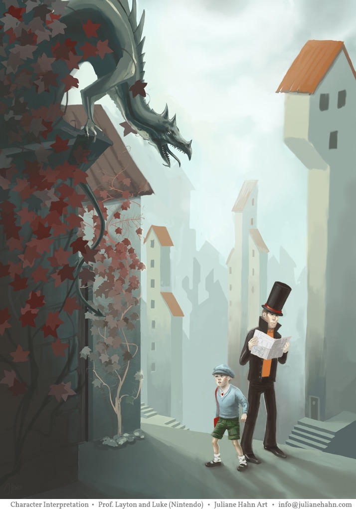 julianehahn:  An interpretation of Professor Layton and Luke (Nintendo)