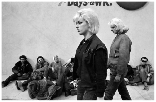 “Outside the Blackboard cafe in Bakersfield Hells Angels ladies 1965