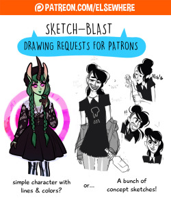 JANUARY SKETCH-BLAST NOW OPEN!I&rsquo;m doing something slightly different this month, as an experiment. Patrons can now request anything you want, regardless of complexity. One character, two characters, a comic short - Anything goes. BUT - I&rsquo;ve