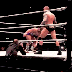r-a-n-d-y-o-r-t-o-n:   Randy Orton poking the eye of his opponent instead of doing the RKO. 