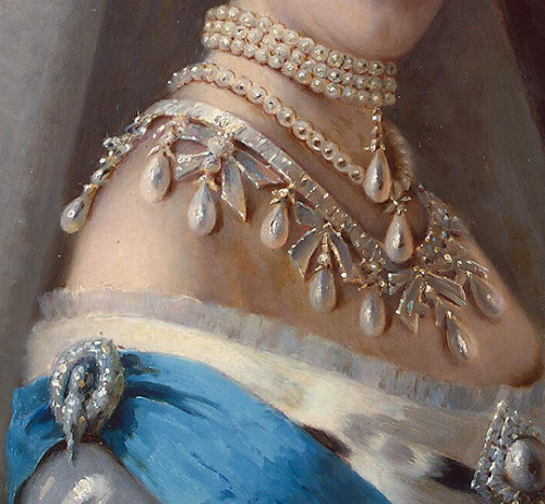 20aliens: Portrait of Empress Maria Fiodorovna in a Head Dress Decorated with Pearls (details), 