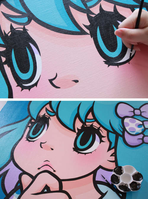 madoka07:  Seven Colors Series - BRILLIANT BLUECanvas on Acrylic paint. 606mm x 727mm. 70,000 yenYoutube : https://youtu.be/zrZhloeaTp8 