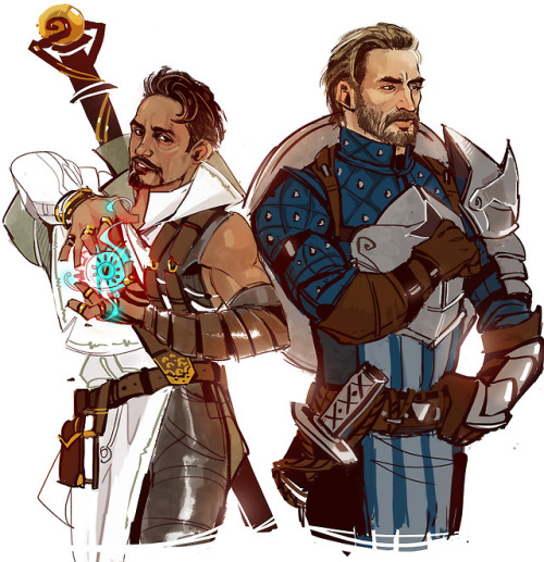 orientalld: oriental-lady: Wanted to sketch Dragon Age crossover. Magister and Grey Warden Vishante 