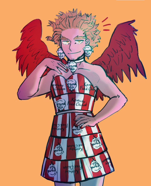 hawks in that horrible kfc bucket dress