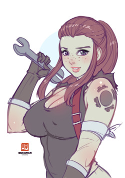 bokuman:  Quick brigitte doodle!!!  Support me on patreon for more content!  http://patreon.com/bokuman  #brigitte #overwatch #newwaifu  