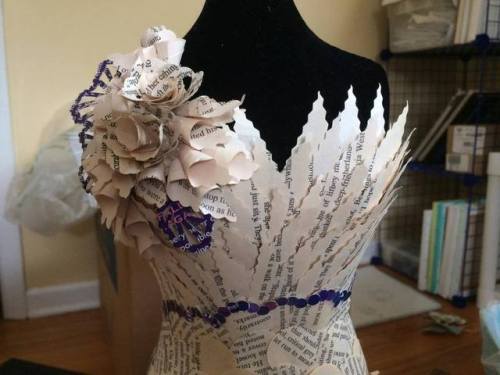 New mini dress made from romance novels, finished 8-20-2017.