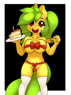 kloudmutt:Mangoli happy berpday silly juicy yellow pon  Thanks Kloud! You made her soooo cute! ＼(^▽^＠)ノ  