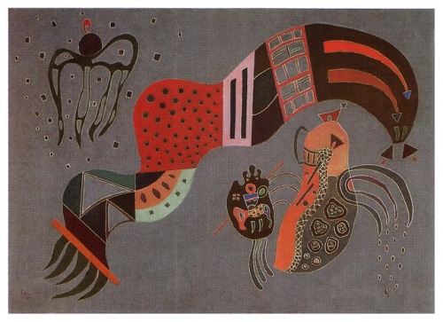 artist-kandinsky: Tempered Elan, 1944, Wassily KandinskySize: 42x58 cmMedium: oil on cardboard