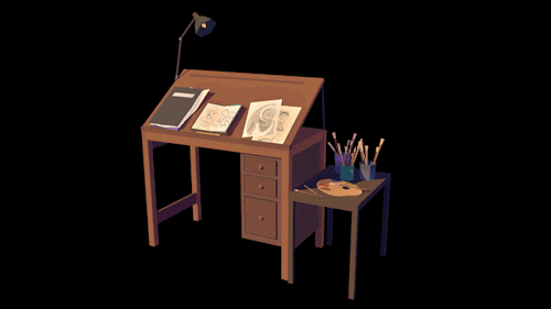 leahaugustine: Artist’s table. I’m having a lot of fun making these! So cute
