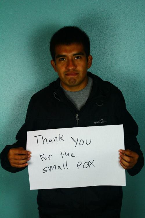 bitch-media:  onlyblackgirl:  Indigenous People’s Day Photo Project 2013 “Dear Columbus…” Photo Credit: Andrew Burlingham South Puget Sound Community College’s Diversity & Equity Center Olympia, WA   Today, nine countries in the United