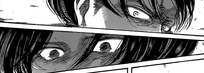 fuku-shuu:   Levi &amp; Mikasa kicking ass in SnK Chapter 64 (Source)  GO ACKERMANS