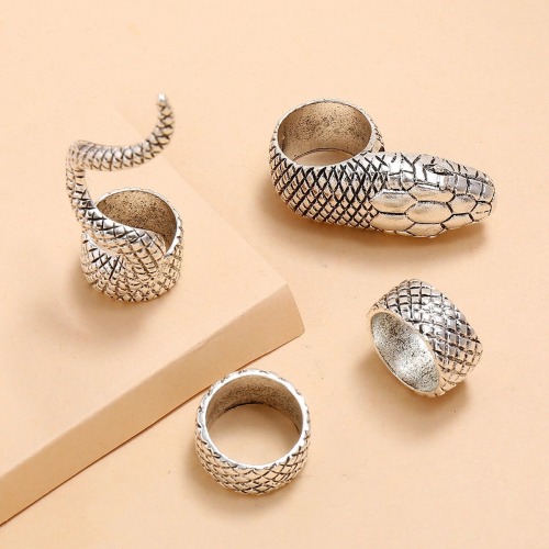 strangeavenueexpert: Punk Snake Stereoscopic Animal Ring Set Here all punk here 20% OFF coupon code：