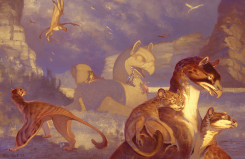 ikrutt:ikrutt:Griffin Migration, 2022 Wrap-around cover for the Almost Real Zine (Vol. 5 - Mythology