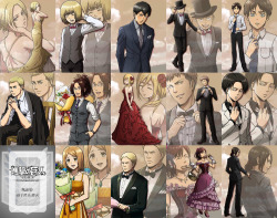 fuku-shuu:  Hangeki no Tsubasa - Celebratory Formalwear Class - Full Size HereTo commemorate the end of Hangeki no Tsubasa, here is an ongoing retrospective of the popular classes and all the characters!