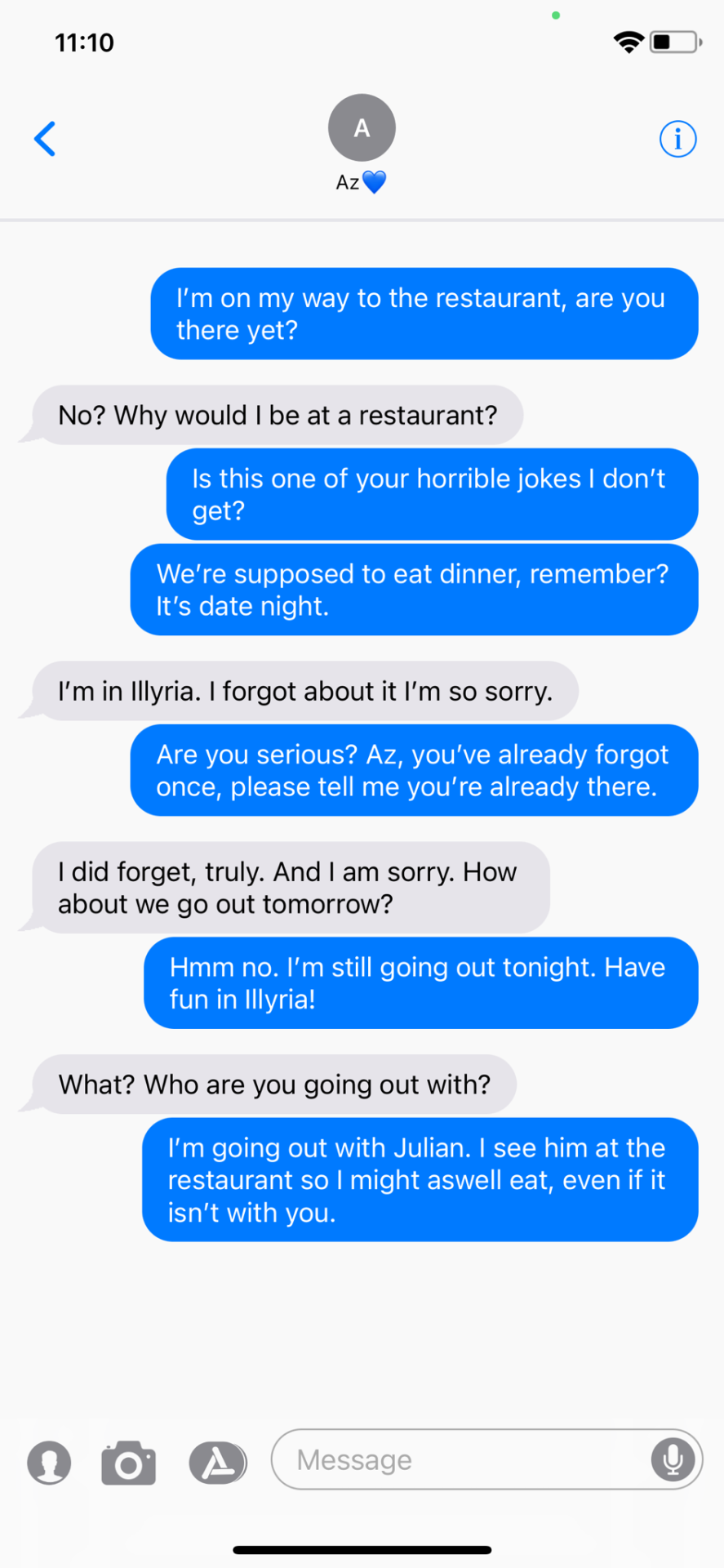 An Idea For The Text Threads: What If The Other Forgot An Important Date (anniversary, Birthday, Graduation