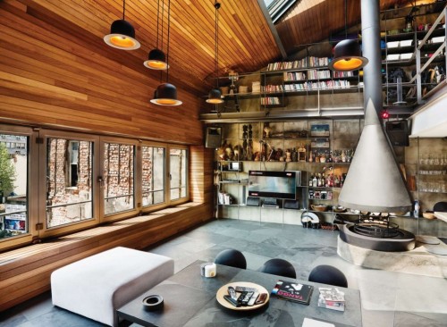stylish-homes:  Bachelor pad with loft, Istanbul. 