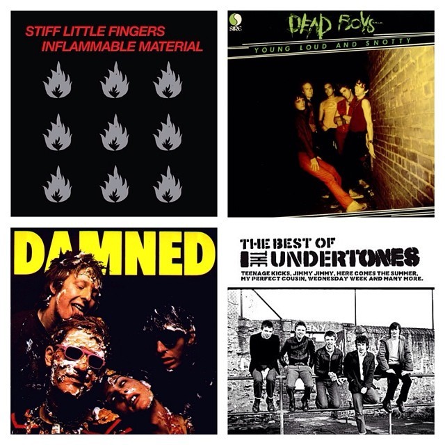 Musical pics for the car tomorrow… Going old school, wish I could study rock records for a living… A guy can dream… #thedamned #stifflittlefingers #undertones #deadboys #rocknroll #iloverecords