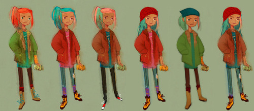 nightschoolstudio: Alex’s hair has changed a lot… Original Oxenfree concept art from @h