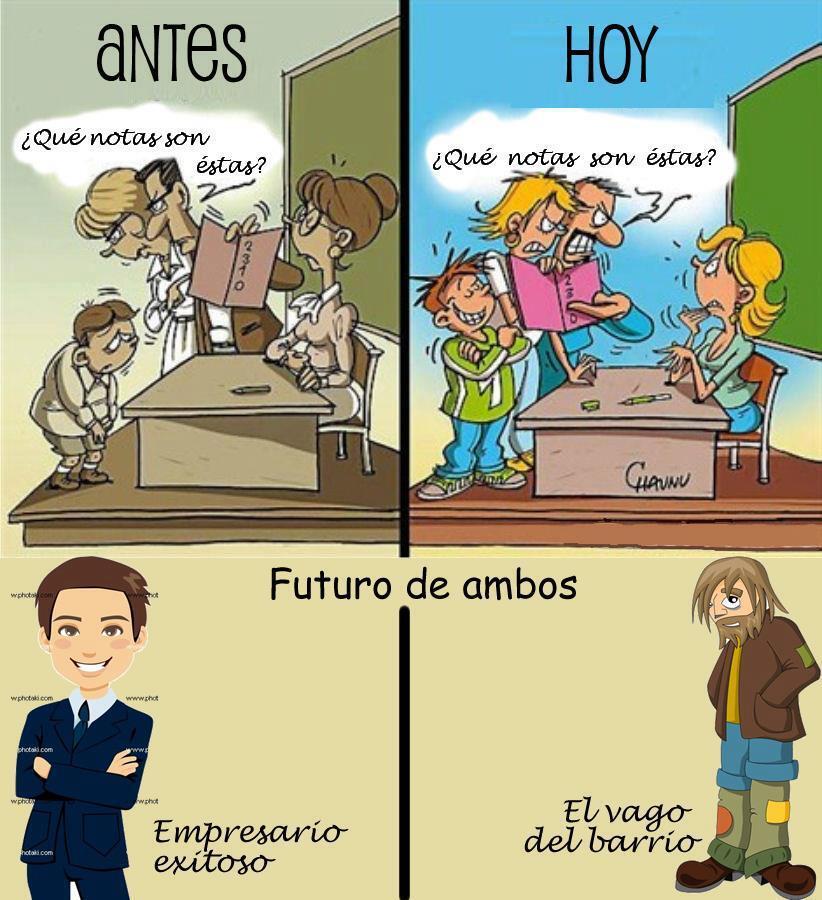 por-la-reconchetuponi:  labibliofeteria:  La educación: antes y ahora  Ohhh pero