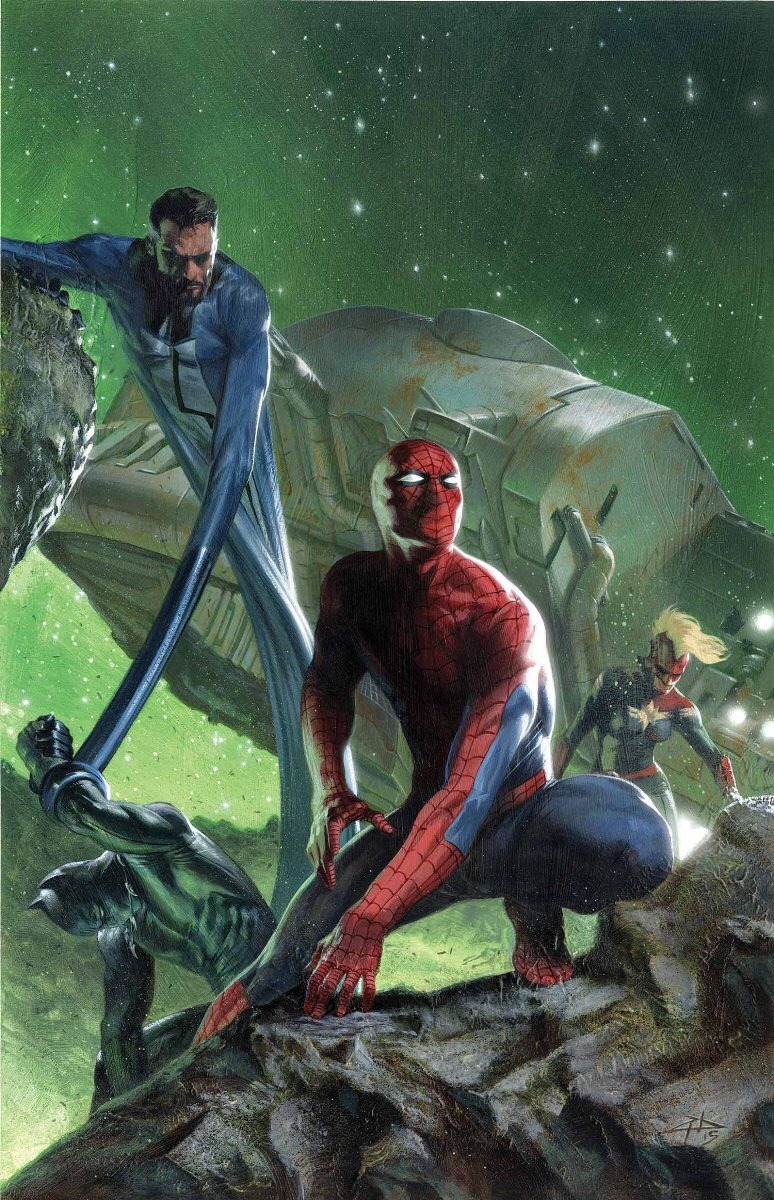 comicbookartwork:  Spider-Man, Mr. Fantastic, Black Panther and Captain Marvel