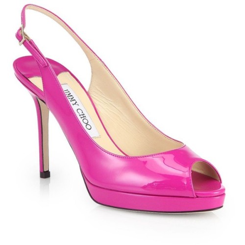 Jimmy Choo Nova Patent Leather Slingback Pumps ❤ liked on Polyvore (see more slingback shoes)