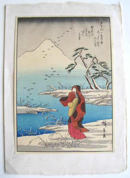 1933 Japanese wood block print on Mulberry paper. Collected by Burton Cherry, Chicago-based designer