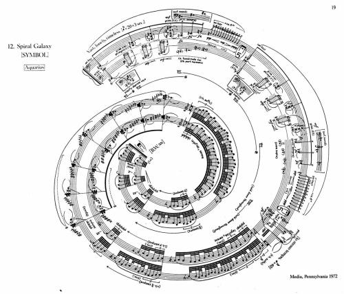 thevoraciousear:Various scores by composer George Crumb. What I find fascinating about these is that they were painstakingly written by hand before computers. The imagination required to come up with these visual as well as aural conceptions for a piece