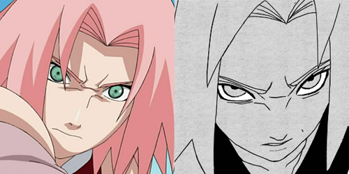 strawberrycreampiefluff:  of-cherryblossoms:  I’m going to call this photoset “Studio Pierrot, what is your problem?”. Inspired by this, this and this.   Sakura is A LOT hotter in the Manga. 