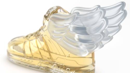 Jeremy Scott for Adidas Originals Eau de Toilette (p. 32, February 2015)IT’S A GLASS SHOE AND 
