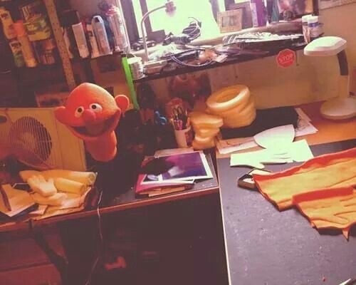 talesfromweirdland:How Ernie and Bert were made. Snaps from the workshop showing Don Sahlin at work,