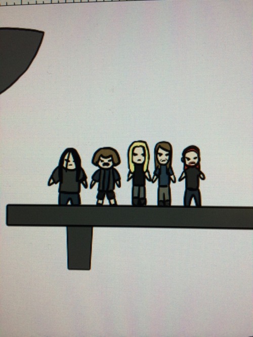 Tiny Dethklok figurines I hid in the background of Monday&rsquo;s MegaCynics comic ;)