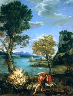 nataliakoptseva:  Metropolitan Museum of Art:  Domenichino (Italy, Bologna 1581-1641 Naples) - Landscape with Moses and the burning bush