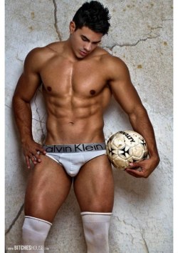 forcuriousguys:  More World Cup fever. DNA magazine gives us soccer stud Rafael Albuccino. 