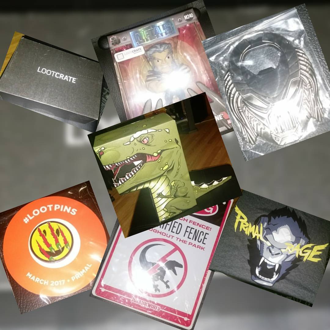 March Lootcrate #lootcrate #primal #jurrasicpark #jurrasicworld #marvel #xmen #wolverine