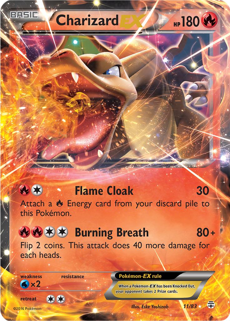 FlashFire Mega Charizard Gold Metal Pokemon Card Custom Limited 