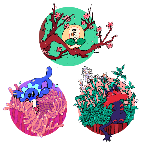 pibmo:im making acrylic keychains of the su/mo starters for otakon! i tried to push the concept and 
